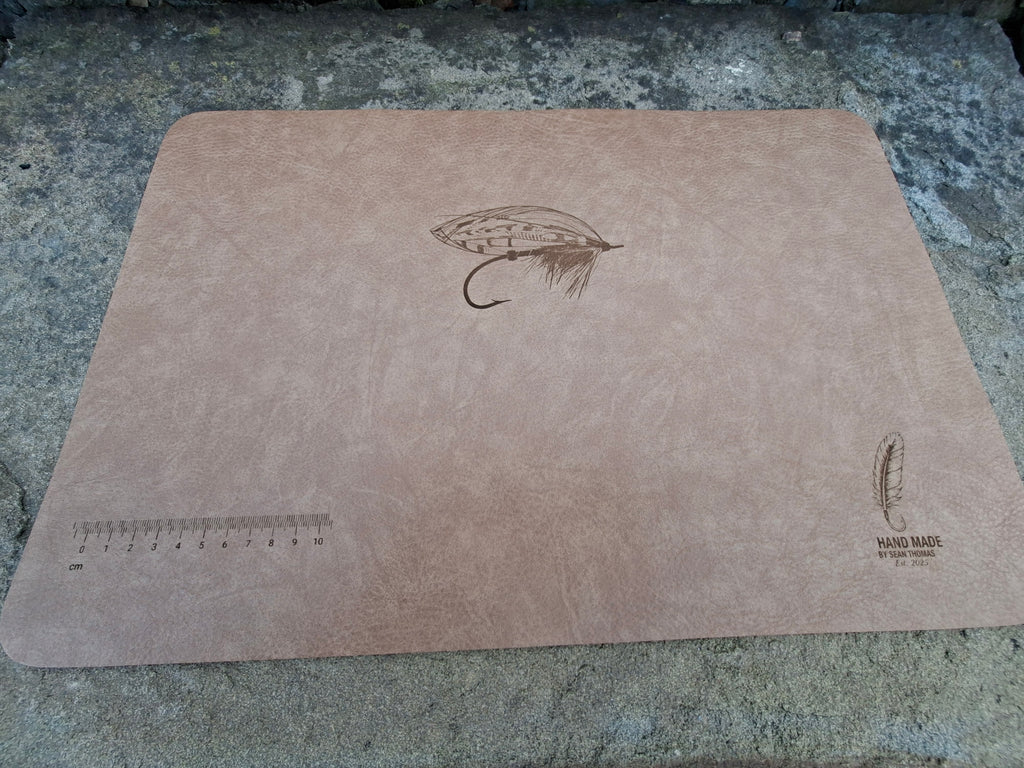 Faux leather fly tying mat (Classic Salmon fly)