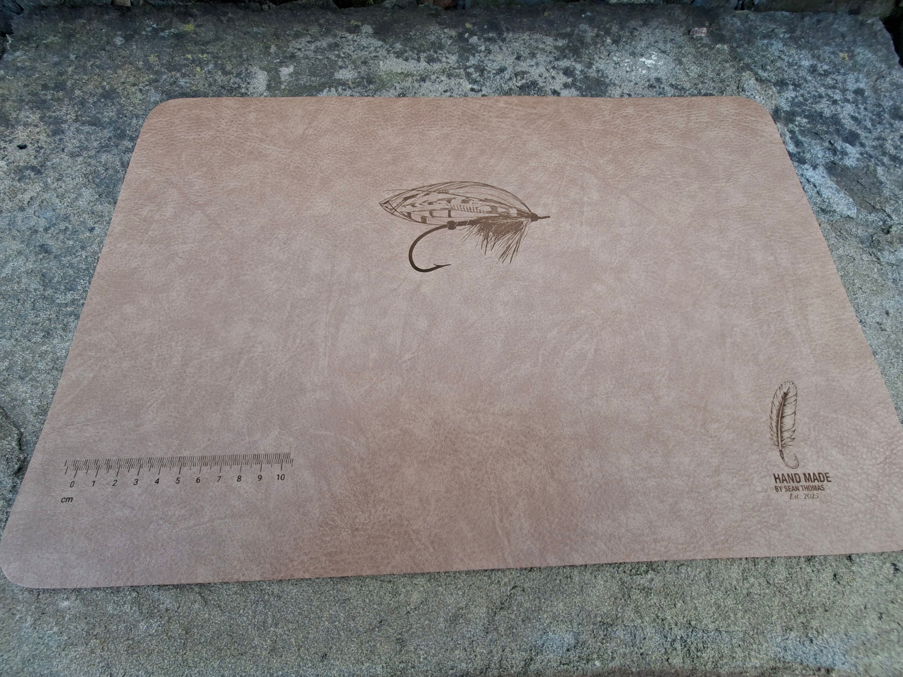 Faux leather fly tying mat (Classic Salmon fly)